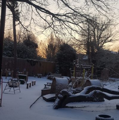 portrait snowy garden